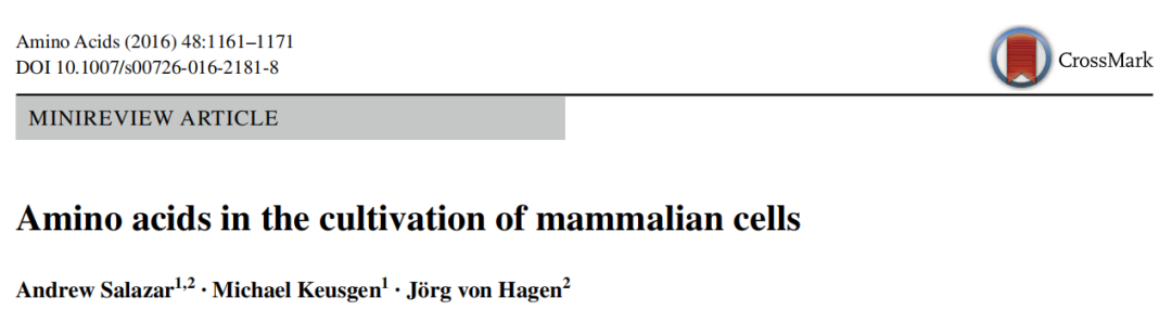 M生物智慧库 第3期 | 哺乳动物细胞培养基中的氨基酸(图1)